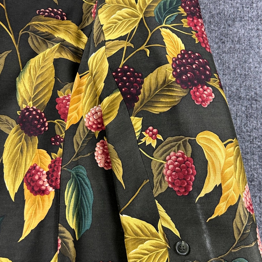 Linda Allard Ellen Tracy Vintage Silk Wool Blackberry Botanical Blazer Jacket 14 - Picture 8 of 9
